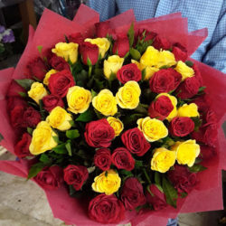 Red and Yellow Rose Bunch