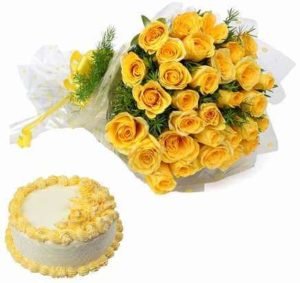 Sunshine Bouquet And Cake