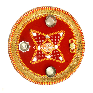 Beautiful Red Pooja Thali