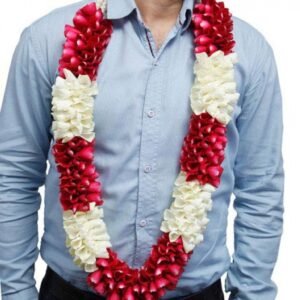 Red And White Rose Petals Garland