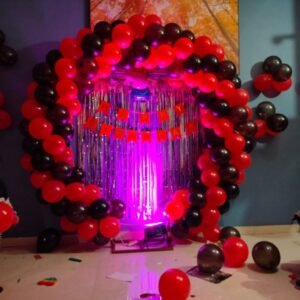 Red Black  Birthday Balloon Ring Decoration