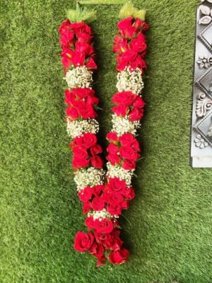 Red rose and gypsy varmala