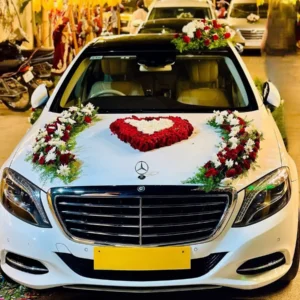 Rose Mercedes Wedding Car Decoration Gurgaon Delhi Noida